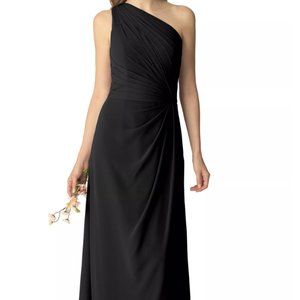 Bill Levkoff Capri Chiffon One Shoulder A-line Dress